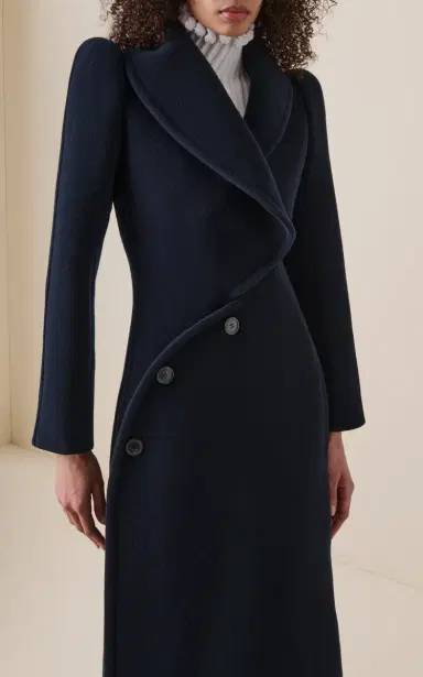 ALAÏA Curved Virgin Wool Coat | Thumbnail 3 ALAÏA Curved Virgin Wool Coat | Thumbnail 3