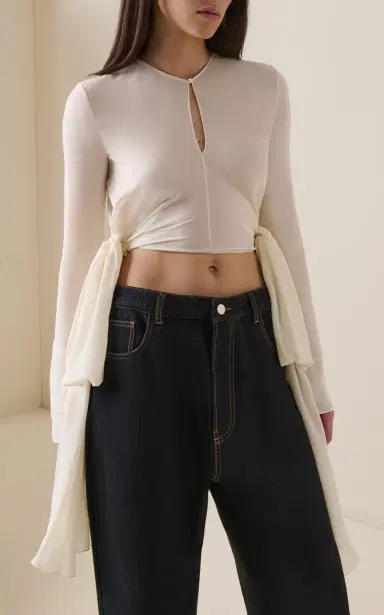 ALAÏA Bow-Detailed Jersey Blouse | Thumbnail 2 ALAÏA Bow-Detailed Jersey Blouse | Thumbnail 2