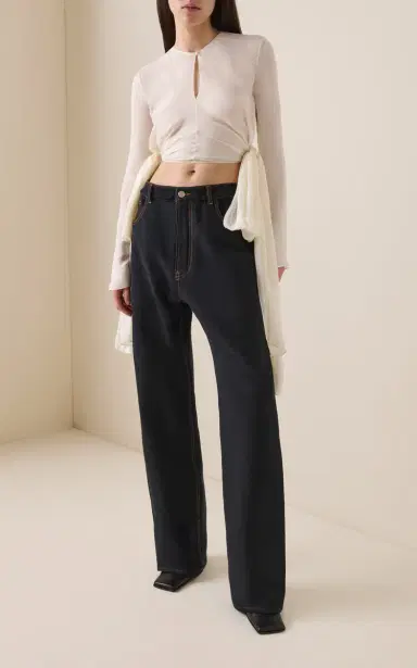 ALAÏA Bow-Detailed Jersey Blouse | Thumbnail 3 ALAÏA Bow-Detailed Jersey Blouse | Thumbnail 3