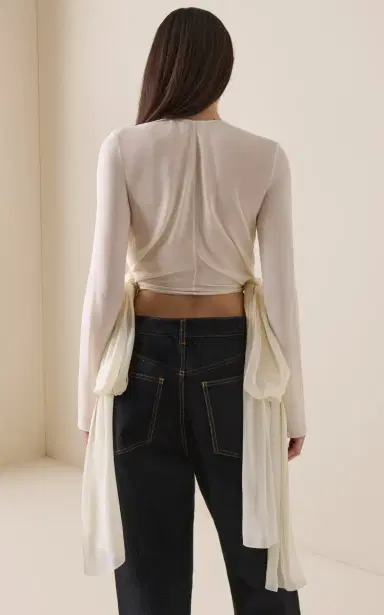 ALAÏA Bow-Detailed Jersey Blouse | Thumbnail 4 ALAÏA Bow-Detailed Jersey Blouse | Thumbnail 4