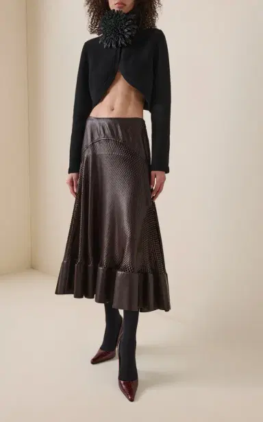 Alaïa Laser-Cut Leather Mini Skirt | Thumbnail 2 Alaïa Laser-Cut Leather Mini Skirt | Thumbnail 2