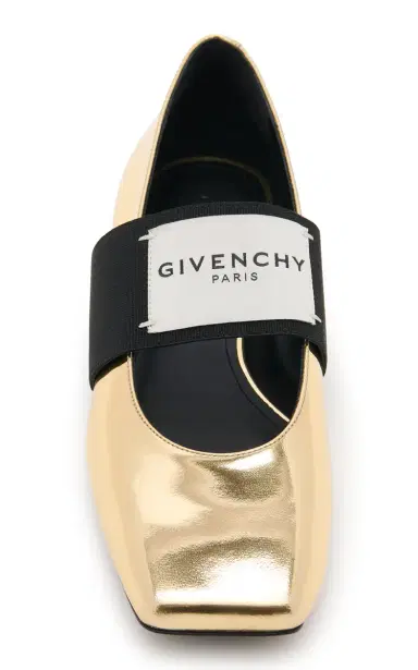Givenchy Logo-Embellished Metallic Leather Ballet Flats | Thumbnail 4 Givenchy Logo-Embellished Metallic Leather Ballet Flats | Thumbnail 4
