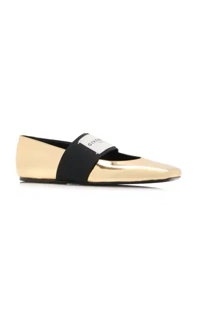 Givenchy Logo-Embellished Metallic Leather Ballet Flats | Thumbnail 5 Givenchy Logo-Embellished Metallic Leather Ballet Flats | Thumbnail 5