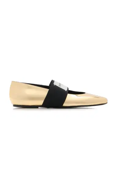Givenchy Logo-Embellished Metallic Leather Ballet Flats | Thumbnail 7 Givenchy Logo-Embellished Metallic Leather Ballet Flats | Thumbnail 7
