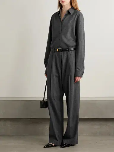 Khaite August Pleated Wool Straight-leg Pants | Thumbnail 2 Khaite August Pleated Wool Straight-leg Pants | Thumbnail 2
