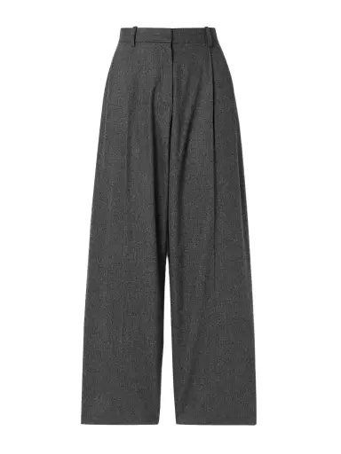 Khaite August Pleated Wool Straight-leg Pants | Thumbnail 1 Khaite August Pleated Wool Straight-leg Pants | Thumbnail 1