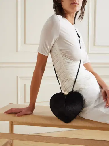 Alaïa Le Coeur Leather-trimmed Calf Hair Shoulder Bag | Thumbnail 2 Alaïa Le Coeur Leather-trimmed Calf Hair Shoulder Bag | Thumbnail 2