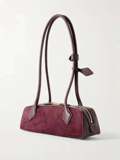 Alaïa Le Teckel Small Leather-trimmed Suede Shoulder Bag | Thumbnail 3 Alaïa Le Teckel Small Leather-trimmed Suede Shoulder Bag | Thumbnail 3