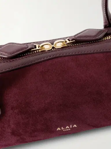 Alaïa Le Teckel Small Leather-trimmed Suede Shoulder Bag | Thumbnail 4 Alaïa Le Teckel Small Leather-trimmed Suede Shoulder Bag | Thumbnail 4