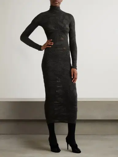 Alaïa Silk-blend Jacquard-knit Midi Dress | Thumbnail 2 Alaïa Silk-blend Jacquard-knit Midi Dress | Thumbnail 2