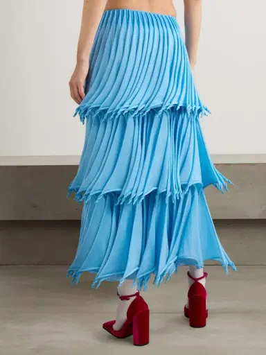 Alaïa Tiered Pleated Knitted Midi Skirt | Thumbnail 3 Alaïa Tiered Pleated Knitted Midi Skirt | Thumbnail 3