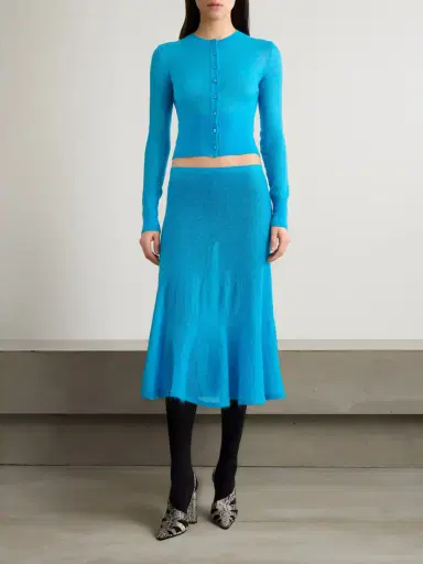 Alaïa Pleated Mohair-blend Midi Skirt | Thumbnail 2 Alaïa Pleated Mohair-blend Midi Skirt | Thumbnail 2