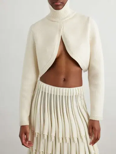 Alaïa Cropped Cashmere-blend Turtleneck Sweater | Thumbnail 3 Alaïa Cropped Cashmere-blend Turtleneck Sweater | Thumbnail 3
