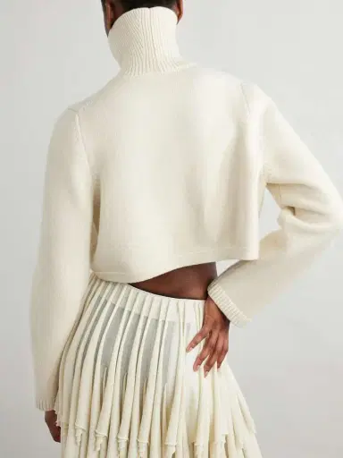 Alaïa Cropped Cashmere-blend Turtleneck Sweater | Thumbnail 4 Alaïa Cropped Cashmere-blend Turtleneck Sweater | Thumbnail 4