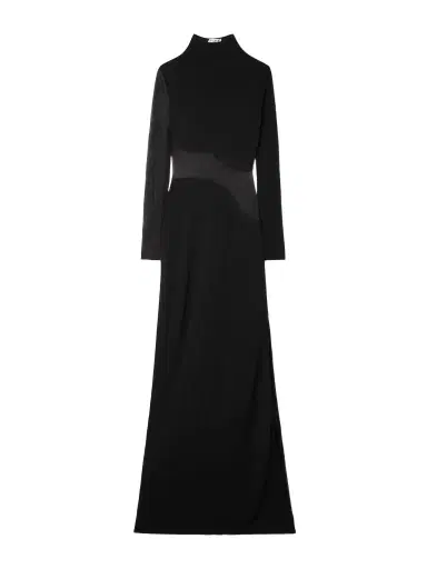 Alaïa Silk Mesh-trimmed Crepe Gown | Thumbnail 1 Alaïa Silk Mesh-trimmed Crepe Gown | Thumbnail 1