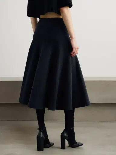Alaïa Pleated Knitted Cashmere And Wool-blend Midi Skirt | Thumbnail 3 Alaïa Pleated Knitted Cashmere And Wool-blend Midi Skirt | Thumbnail 3