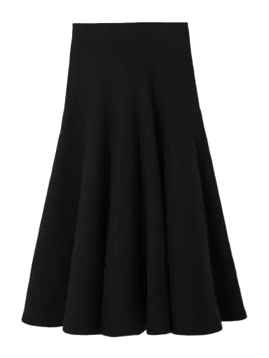 Alaïa Pleated Knitted Cashmere And Wool-blend Midi Skirt | Thumbnail 1 Alaïa Pleated Knitted Cashmere And Wool-blend Midi Skirt | Thumbnail 1