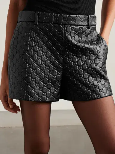 Gucci Debossed Leather Shorts | Thumbnail 3 Gucci Debossed Leather Shorts | Thumbnail 3