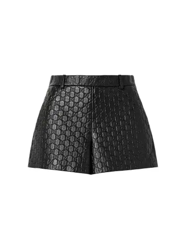 Gucci Debossed Leather Shorts | Thumbnail 1 Gucci Debossed Leather Shorts | Thumbnail 1