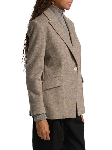 SIMKHAI Women's Auden Knit Combo Blazer - Light Bronze | Thumbnail 4 SIMKHAI Women's Auden Knit Combo Blazer - Light Bronze | Thumbnail 4