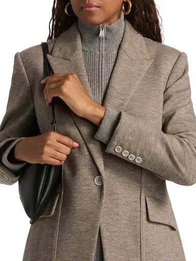 SIMKHAI Women's Auden Knit Combo Blazer - Light Bronze | Thumbnail 6 SIMKHAI Women's Auden Knit Combo Blazer - Light Bronze | Thumbnail 6