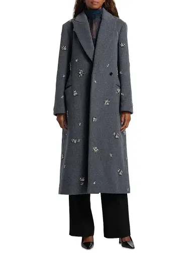 Simkhai Women's Gianni Embellished Coat - Heather Grey - Size XS | Thumbnail 3 Simkhai Women's Gianni Embellished Coat - Heather Grey - Size XS | Thumbnail 3