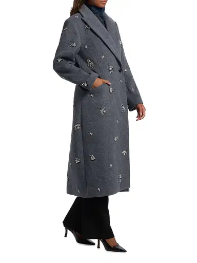 Simkhai Women's Gianni Embellished Coat - Heather Grey - Size XS | Thumbnail 4 Simkhai Women's Gianni Embellished Coat - Heather Grey - Size XS | Thumbnail 4