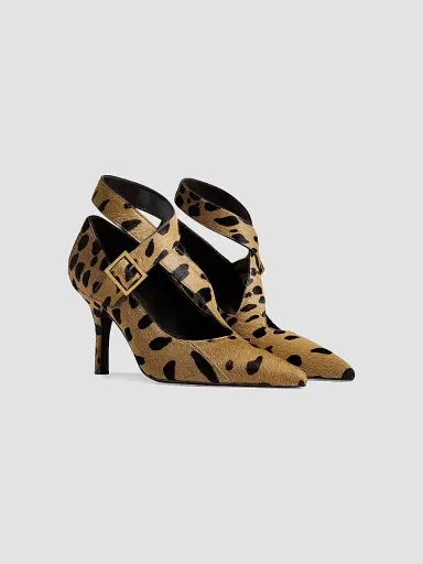 Khaite Women's Sloan 85MM Calf Hair Pumps - Camel Black | Thumbnail 2 Khaite Women's Sloan 85MM Calf Hair Pumps - Camel Black | Thumbnail 2