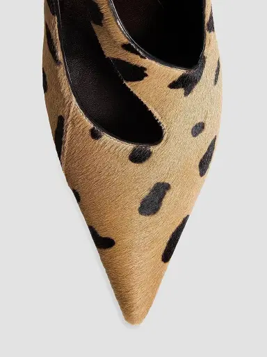 Khaite Women's Sloan 85MM Calf Hair Pumps - Camel Black | Thumbnail 4 Khaite Women's Sloan 85MM Calf Hair Pumps - Camel Black | Thumbnail 4