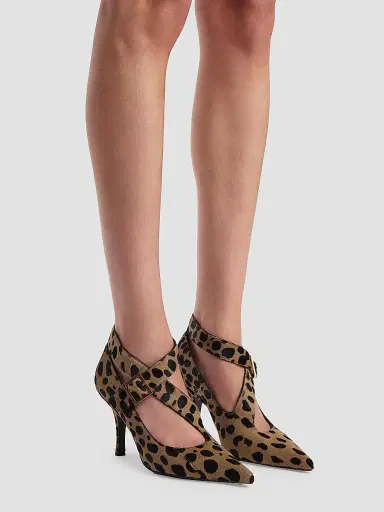Khaite Women's Sloan 85MM Calf Hair Pumps - Camel Black | Thumbnail 5 Khaite Women's Sloan 85MM Calf Hair Pumps - Camel Black | Thumbnail 5