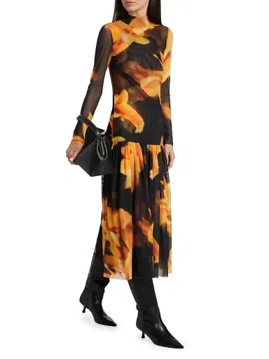 MISA Los Angeles Women's Leylani Floral Mesh Maxi Dress - Yellow Floral | Thumbnail 2 MISA Los Angeles Women's Leylani Floral Mesh Maxi Dress - Yellow Floral | Thumbnail 2