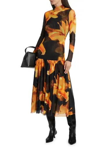 MISA Los Angeles Women's Leylani Floral Mesh Maxi Dress - Yellow Floral | Thumbnail 3 MISA Los Angeles Women's Leylani Floral Mesh Maxi Dress - Yellow Floral | Thumbnail 3
