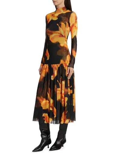 MISA Los Angeles Women's Leylani Floral Mesh Maxi Dress - Yellow Floral | Thumbnail 4 MISA Los Angeles Women's Leylani Floral Mesh Maxi Dress - Yellow Floral | Thumbnail 4
