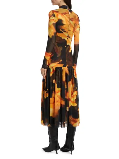 MISA Los Angeles Women's Leylani Floral Mesh Maxi Dress - Yellow Floral | Thumbnail 5 MISA Los Angeles Women's Leylani Floral Mesh Maxi Dress - Yellow Floral | Thumbnail 5