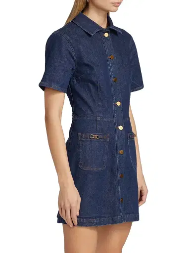 PAIGE Women's Clementine Denim Mini-Shirtdress - Bijoux | Thumbnail 4 PAIGE Women's Clementine Denim Mini-Shirtdress - Bijoux | Thumbnail 4