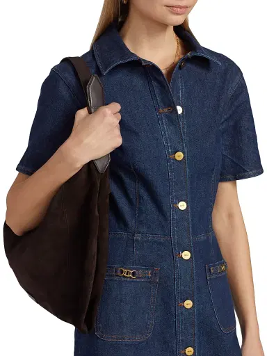 PAIGE Women's Clementine Denim Mini-Shirtdress - Bijoux | Thumbnail 6 PAIGE Women's Clementine Denim Mini-Shirtdress - Bijoux | Thumbnail 6