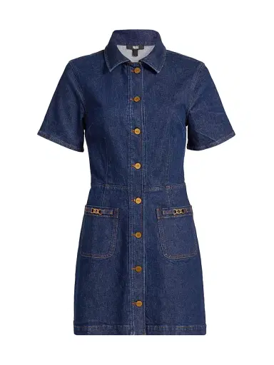 PAIGE Women's Clementine Denim Mini-Shirtdress - Bijoux | Thumbnail 1 PAIGE Women's Clementine Denim Mini-Shirtdress - Bijoux | Thumbnail 1
