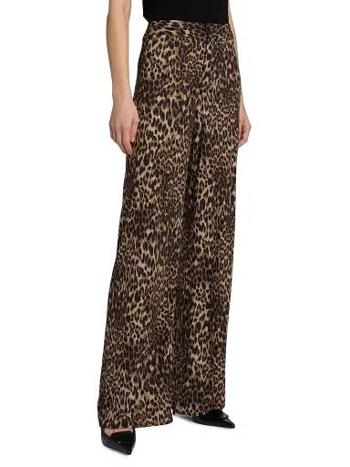 Nili Lotan Women's Kiana Leopard Wide-Leg Pants - Vintage Leopard Print | Thumbnail 4 Nili Lotan Women's Kiana Leopard Wide-Leg Pants - Vintage Leopard Print | Thumbnail 4