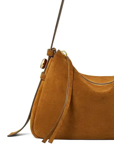 Tory Burch Women's Romy Suede Shoulder Bag - Caramel | Thumbnail 5 Tory Burch Women's Romy Suede Shoulder Bag - Caramel | Thumbnail 5