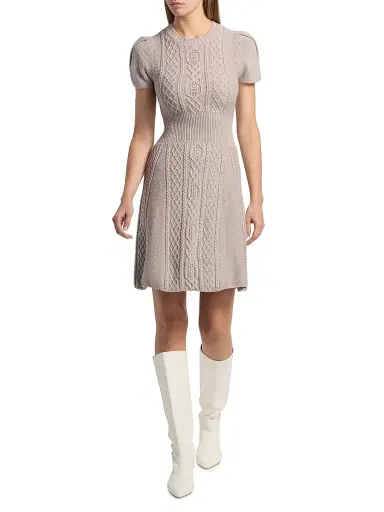 3.1 Phillip Lim Women's Cable-Knit Tulip Dress - Oyster | Thumbnail 2 3.1 Phillip Lim Women's Cable-Knit Tulip Dress - Oyster | Thumbnail 2