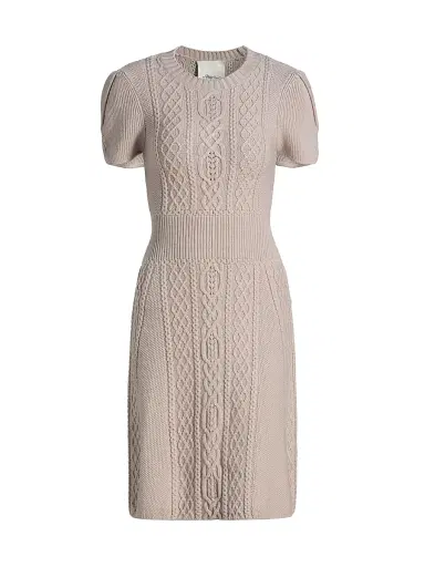 3.1 Phillip Lim Women's Cable-Knit Tulip Dress - Oyster | Thumbnail 1 3.1 Phillip Lim Women's Cable-Knit Tulip Dress - Oyster | Thumbnail 1