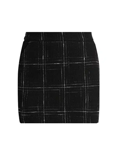 Generation Love Women's Kendra Windowpane Tweed Miniskirt - Black White | Thumbnail 1 Generation Love Women's Kendra Windowpane Tweed Miniskirt - Black White | Thumbnail 1