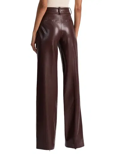 ALICE + OLIVIA Women's Alexander Faux-Leather Straight-Leg Pants - Dark Chocolate | Thumbnail 5 ALICE + OLIVIA Women's Alexander Faux-Leather Straight-Leg Pants - Dark Chocolate | Thumbnail 5