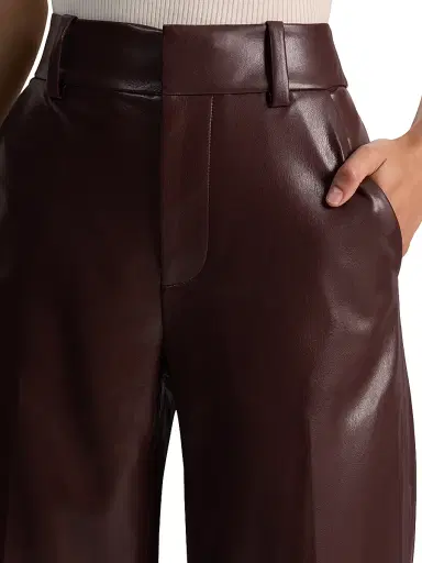 ALICE + OLIVIA Women's Alexander Faux-Leather Straight-Leg Pants - Dark Chocolate | Thumbnail 6 ALICE + OLIVIA Women's Alexander Faux-Leather Straight-Leg Pants - Dark Chocolate | Thumbnail 6