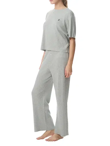 Polo Ralph Lauren Women's Heathered Waffle-Knit Pajamas - Heather Grey | Thumbnail 2 Polo Ralph Lauren Women's Heathered Waffle-Knit Pajamas - Heather Grey | Thumbnail 2