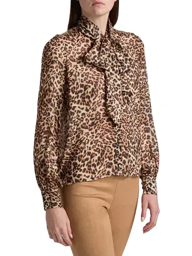Generation Love Women's Veralli Leo Bow-Tie Blouse - Leopardess | Thumbnail 4 Generation Love Women's Veralli Leo Bow-Tie Blouse - Leopardess | Thumbnail 4