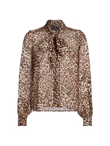 Generation Love Women's Veralli Leo Bow-Tie Blouse - Leopardess | Thumbnail 1 Generation Love Women's Veralli Leo Bow-Tie Blouse - Leopardess | Thumbnail 1