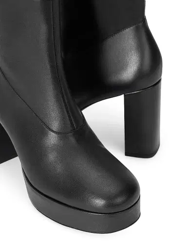 Staud Women's Jodie 100MM Leather Platform Ankle Boots - Black | Thumbnail 4 Staud Women's Jodie 100MM Leather Platform Ankle Boots - Black | Thumbnail 4