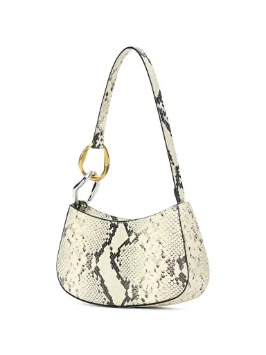 Staud Women's Ollie Snakeskin-Print Leather Shoulder Bag - White Snake | Thumbnail 2 Staud Women's Ollie Snakeskin-Print Leather Shoulder Bag - White Snake | Thumbnail 2