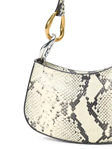 Staud Women's Ollie Snakeskin-Print Leather Shoulder Bag - White Snake | Thumbnail 3 Staud Women's Ollie Snakeskin-Print Leather Shoulder Bag - White Snake | Thumbnail 3